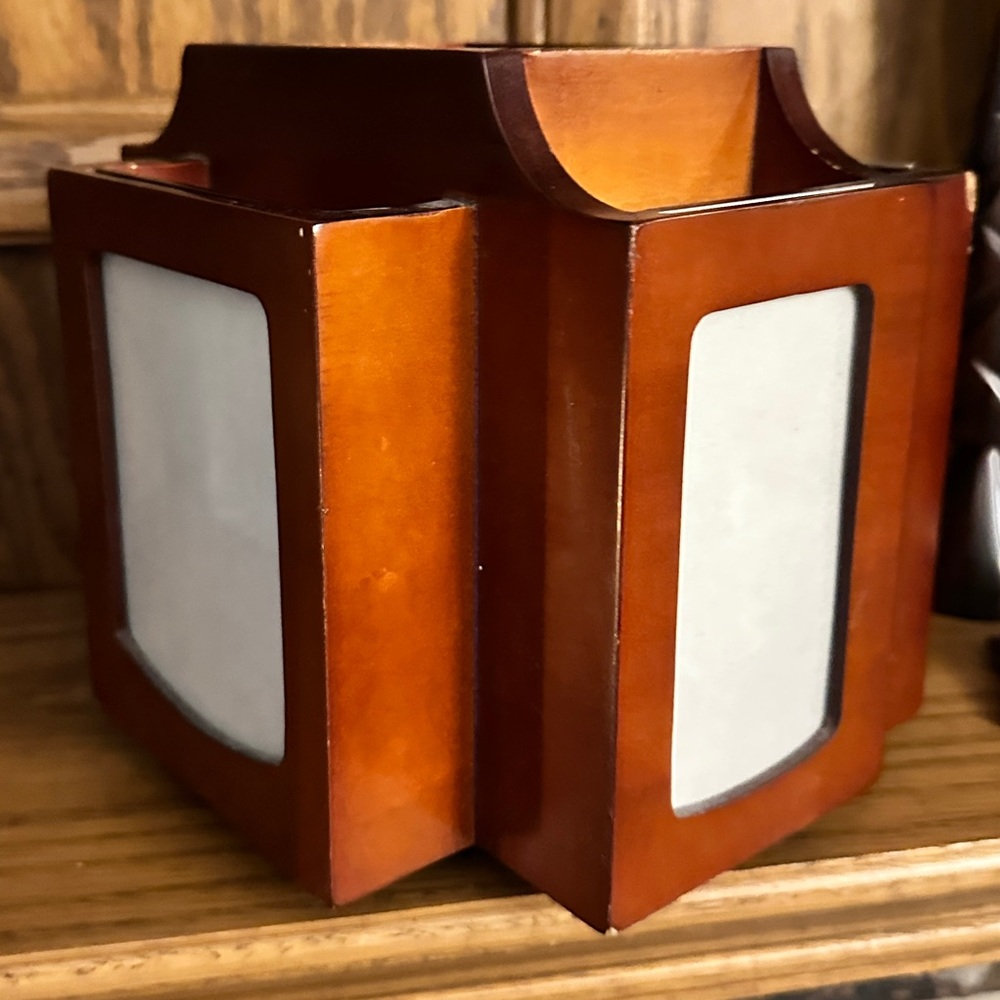 Art Deco Wooden Desk Organizer Photo Frame Mail Holder